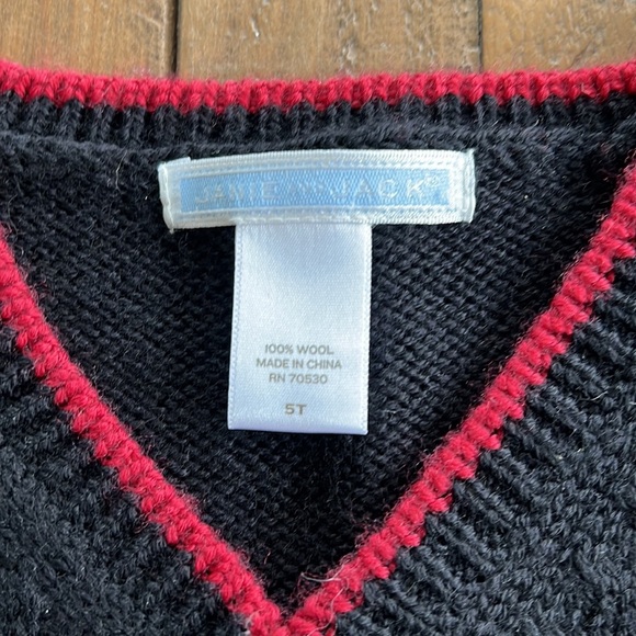 Janie and jack black argyle wool sweater vest - Picture 2 of 7